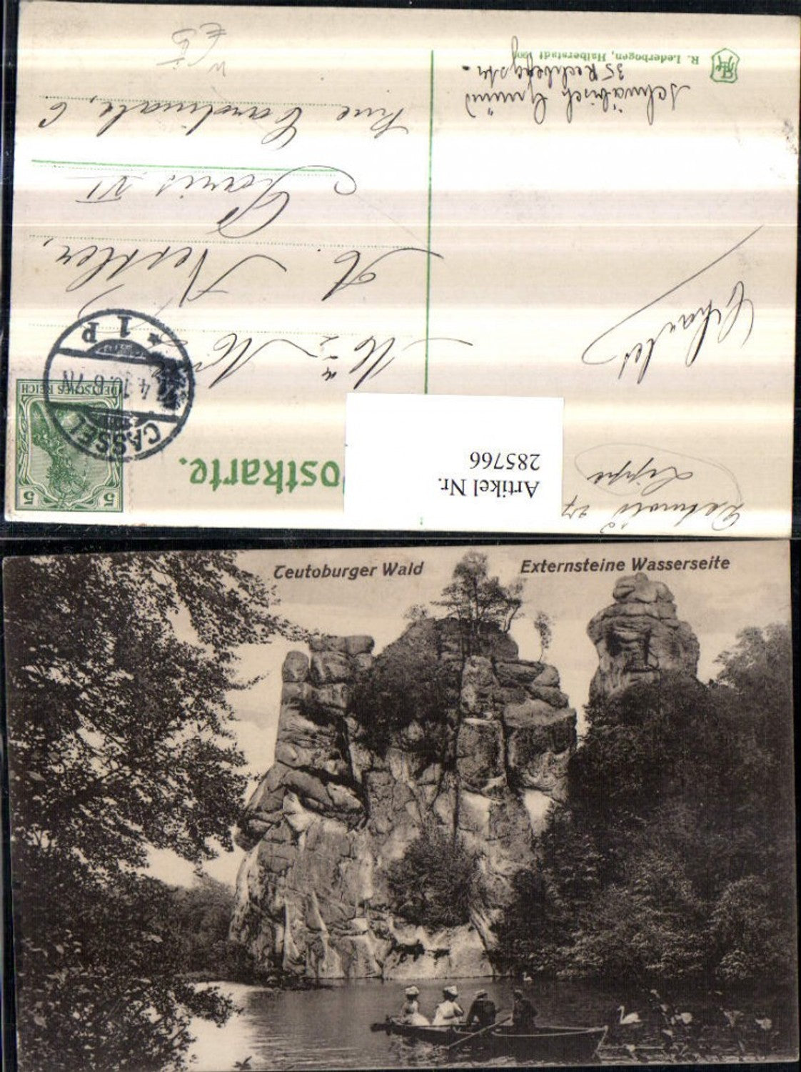 285766,Teutoburger Wald Externsteine b. Horn-Bad Meinberg Wasserseite Felsen Ruderboot