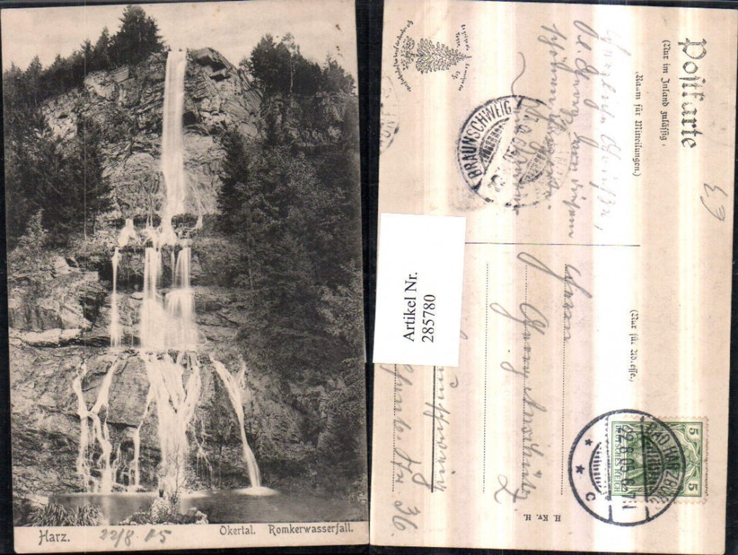 285780,Harz Okertal Romkerwasserfall Wasserfall