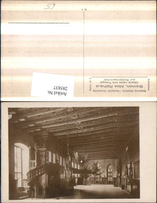 285837,Bremen Altes Rathaus Obere Halle m. Treppe zur Güldenkammer