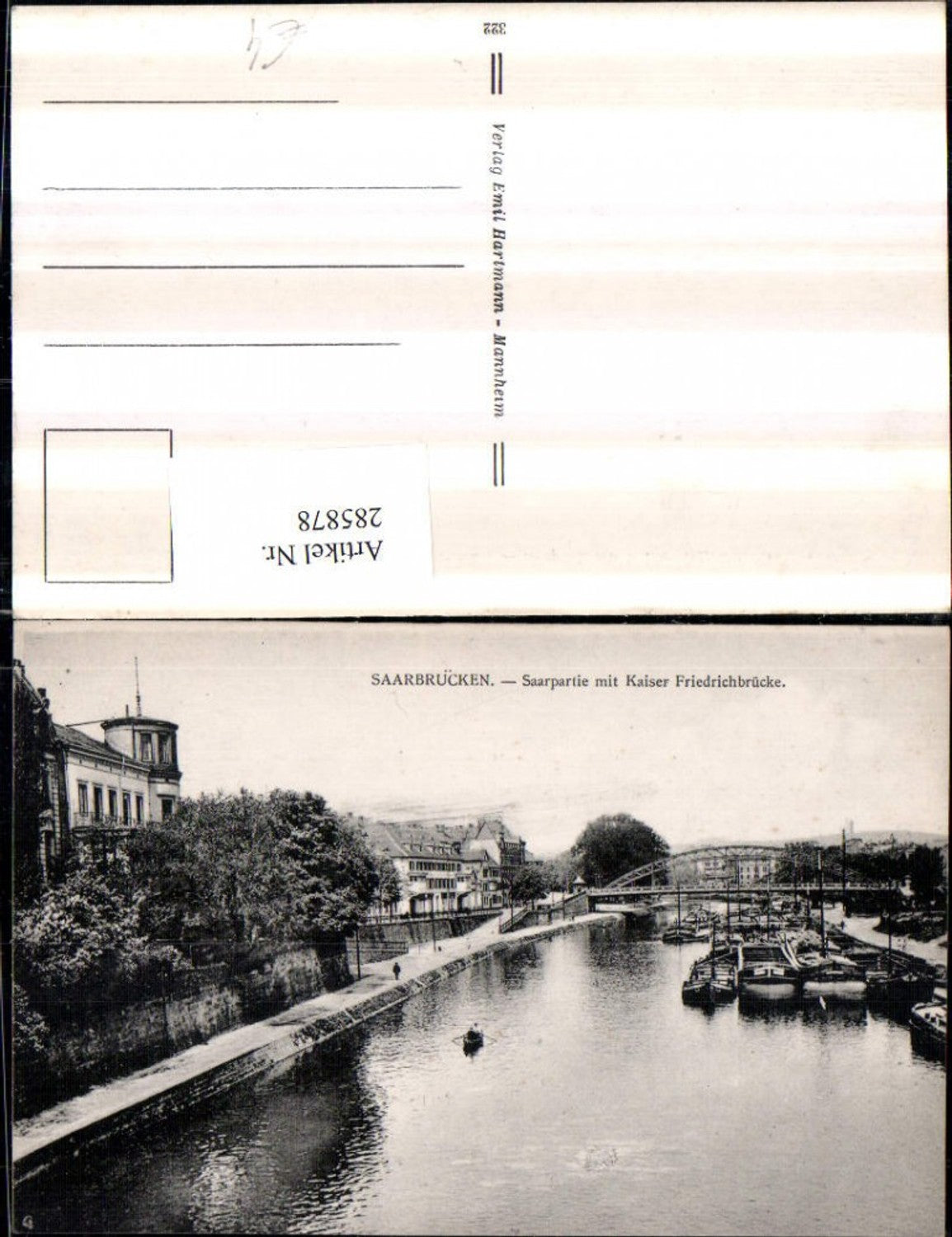 285878,Saarbrücken Saarpartie m. Kaiser Friedrichbrücke Brücke