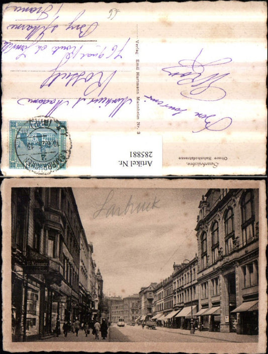 285881,Saarbrücken Obere Bahnhofstraße Straßenansicht Geschäfte