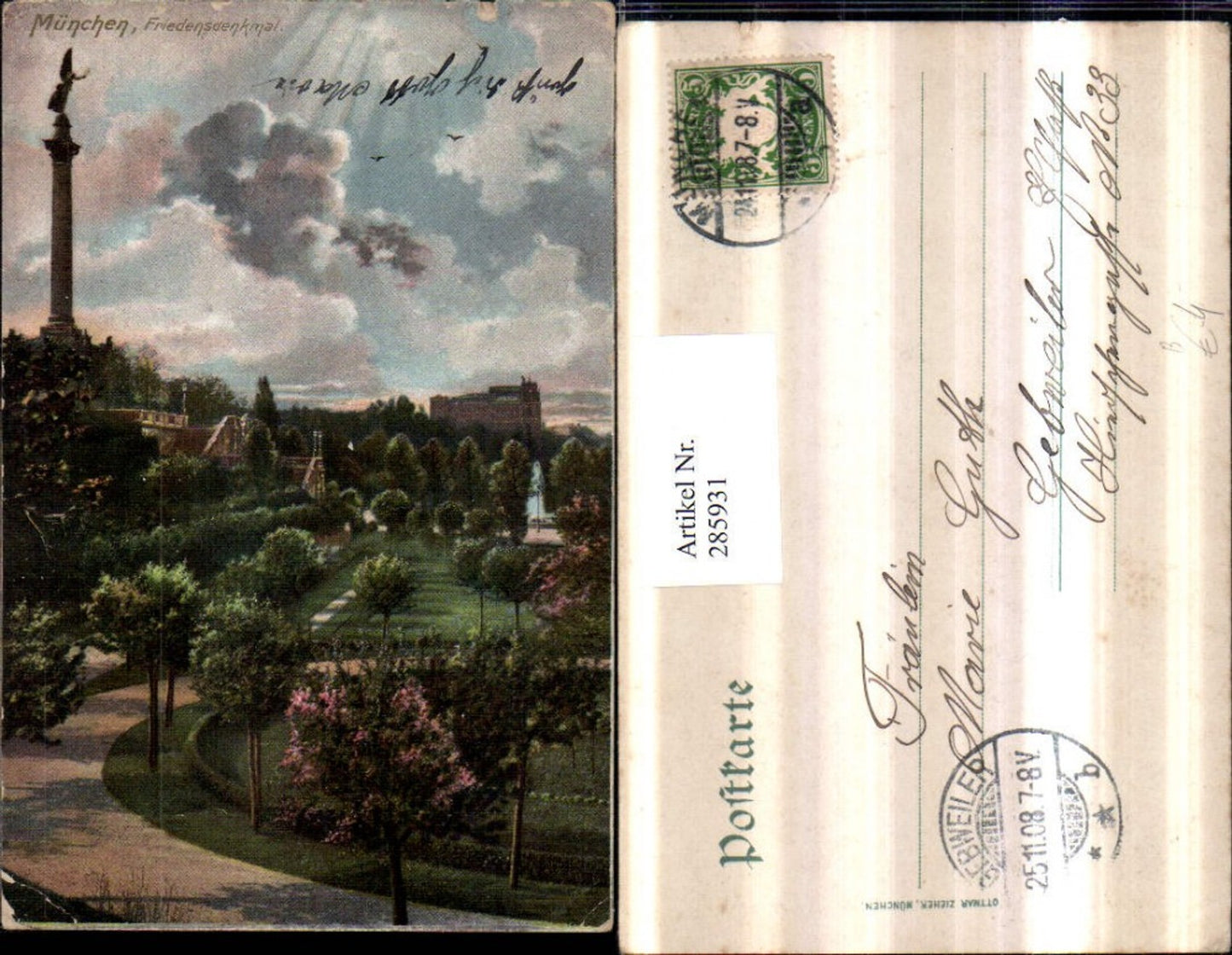 285931,München Friedensdenkmal Säule