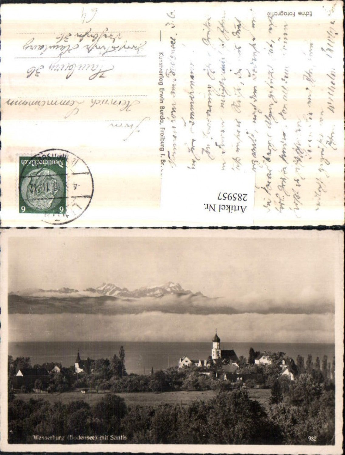 285957,Wasserburg am Bodensee Teilansicht m. Säntis Bergkulisse
