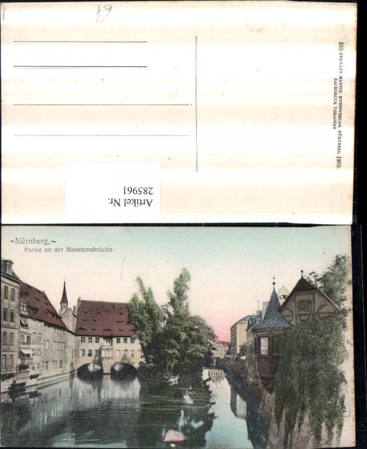 285961,Nürnberg Partie an d. Mueumsbrücke Henkersteg Erker