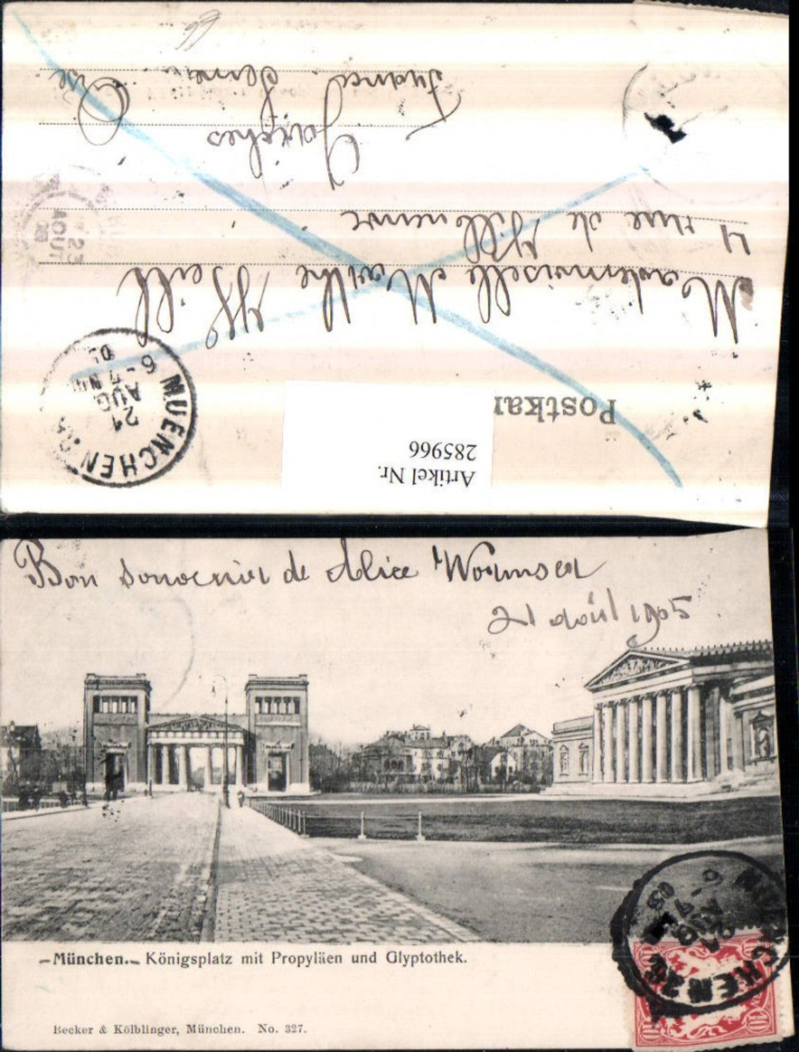 285966,München Königsplatz m. Propyläen u. Glyptothek pub Becker & Kölblinger 327