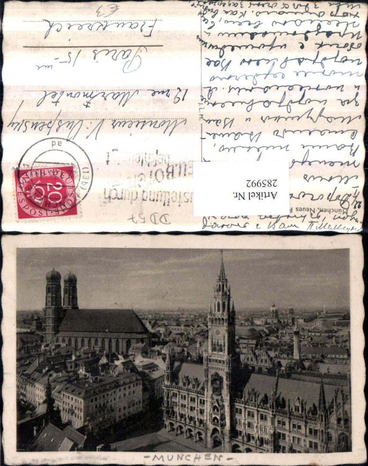 285992,München Teilansicht Rathaus u. Frauenkirche