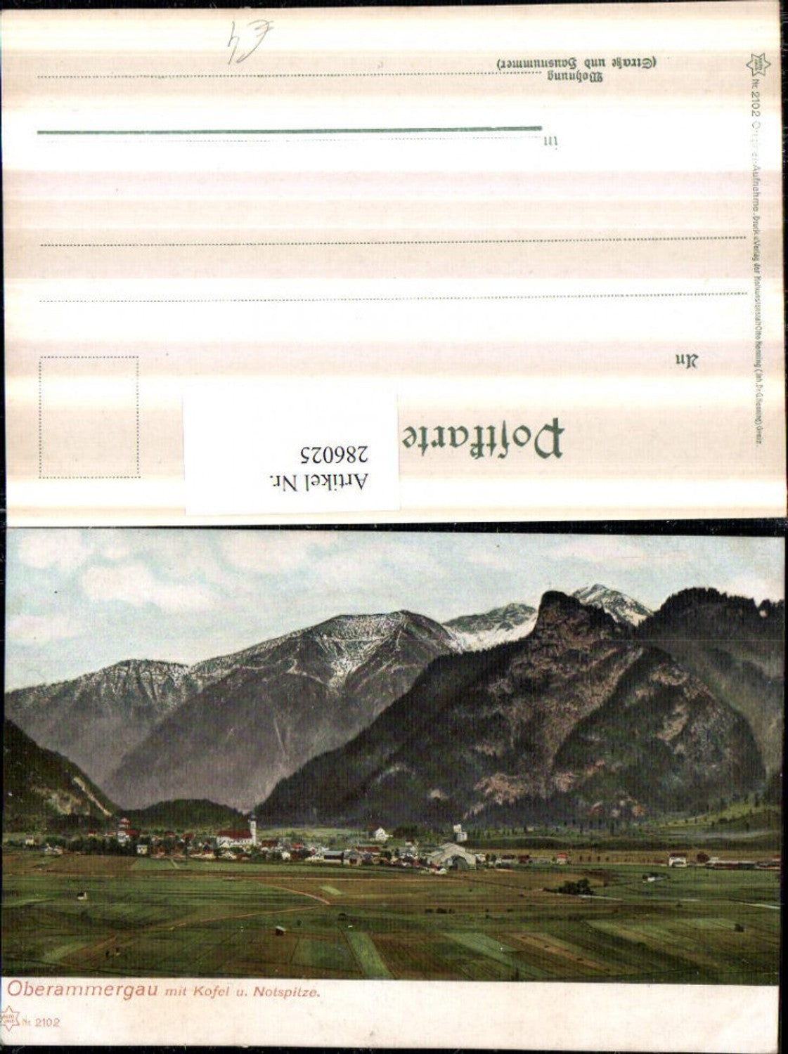 286025,Oberammergau Totale m. Kofel u. Notspitze Bergkulisse