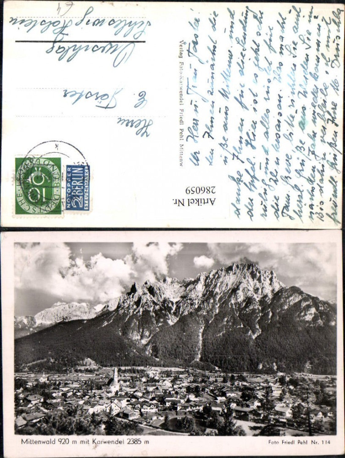 286059, Mittenwald Total view with Karwendel mountain scenery
