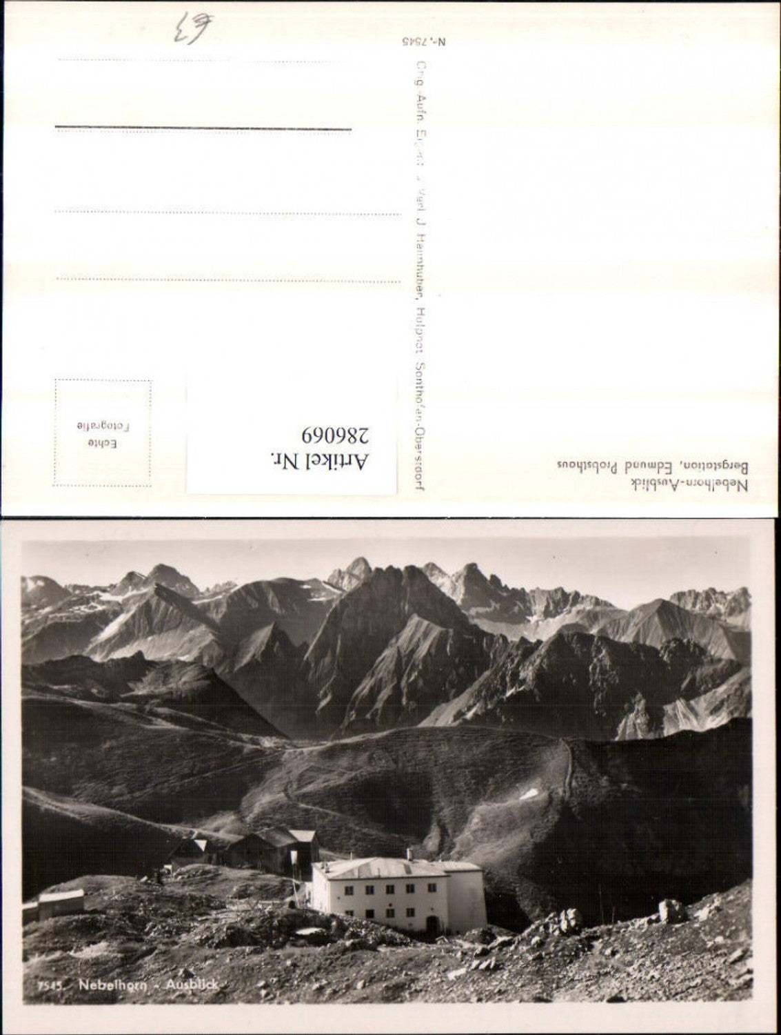 286069,Nebelhorn Ausblick Bergstation Edmund Probsthaus Bergkulisse b. Oberstdorf