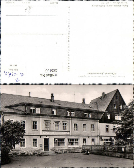 286133,Rechenberg Bienenmühle im Erzgebirge HO-Hotel Bienenmühle pub VEB 14/4522