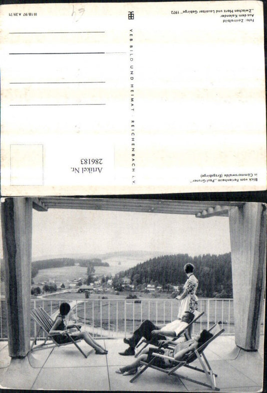 286183,Cämmerswalde im Erzgebirge Blick vom Ferienheim Paul Gruner Liegestühle