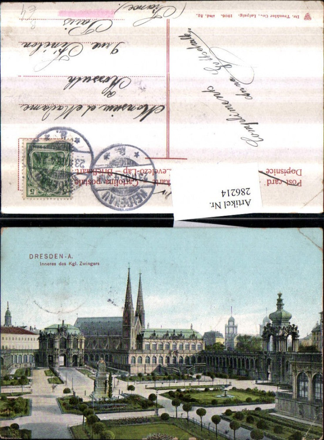 286214,Dresden Altstadt Inneres d. Königlichen Zwingers Kirche pub Trenkler & Co 52