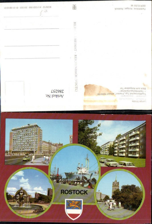 286257,Rostock Wasserspiel Denkmal Traditionsschiff Typ Frieden Mehrbildkarte