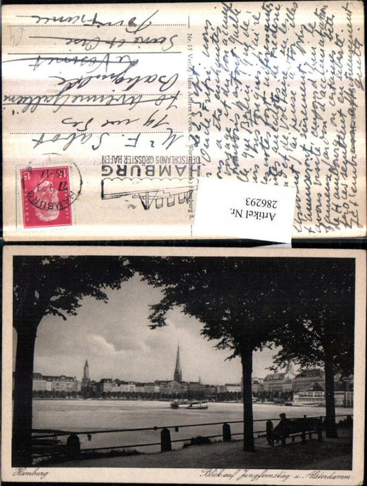 286293,Hamburg Blick auf Jungfernstieg u. Alsterdamm