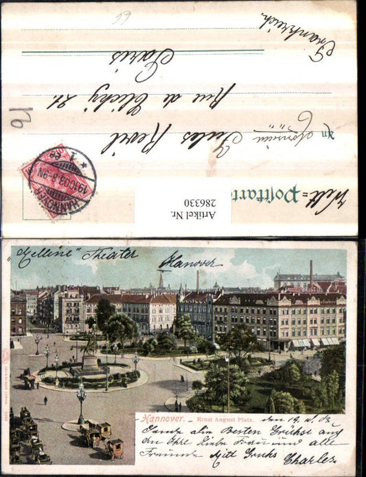 286330,Hannover Ernst August-Platz Denkmal Hotel Bristol Kutschen