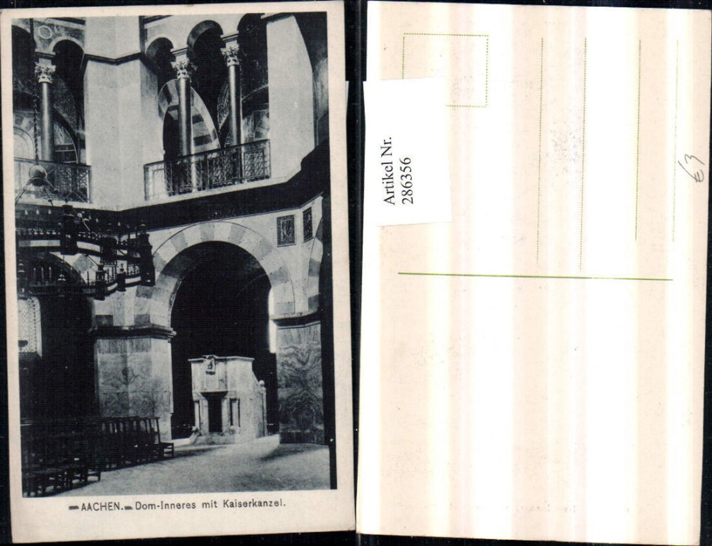 286356,Aachen Dom Innenansicht m. Kaiserkanzel