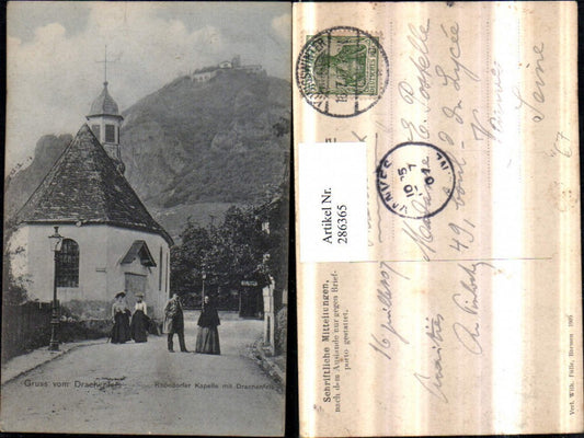 286365,Gruß vom Drachenfels b. Königswinter Rhöndorfer Kapelle