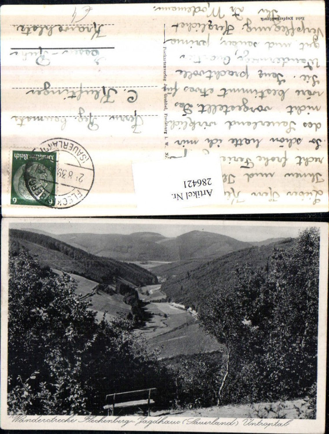 286421,Wanderstrecke Fleckenberg Jagdhaus im Sauerland Üntroptal