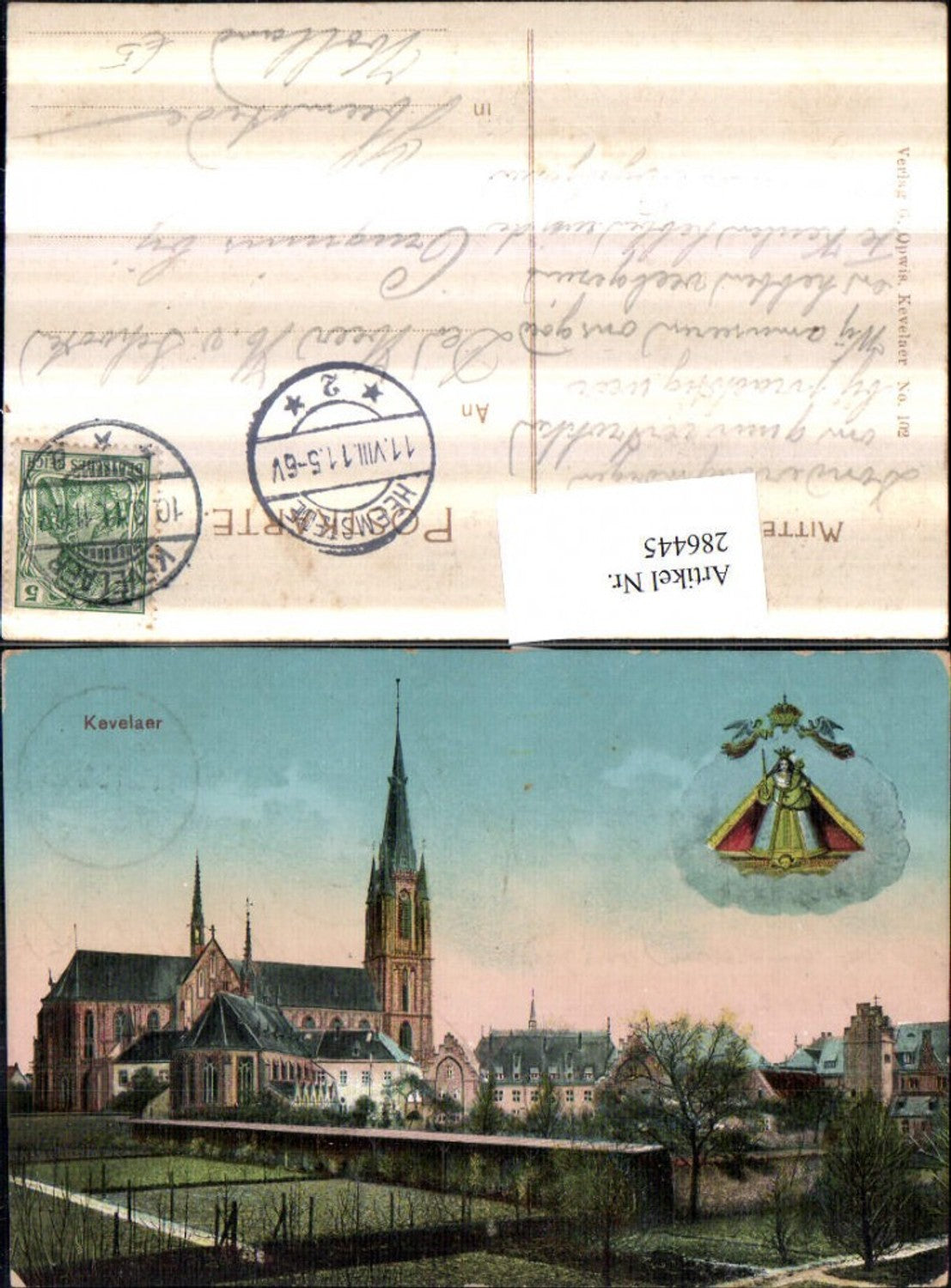 286445,Kevelaer Teilansicht Kirche Fotomontage Gnadenbild