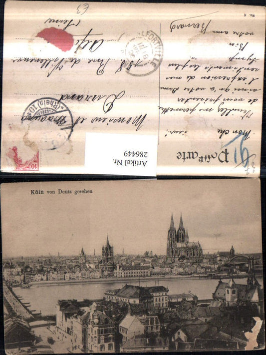 286449,Köln am Rhein Totale vom Deutz gesehen