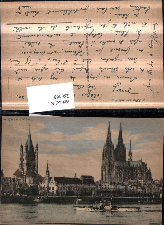 286465,Köln am Rhein Teilansicht Dom Turm Dampfer