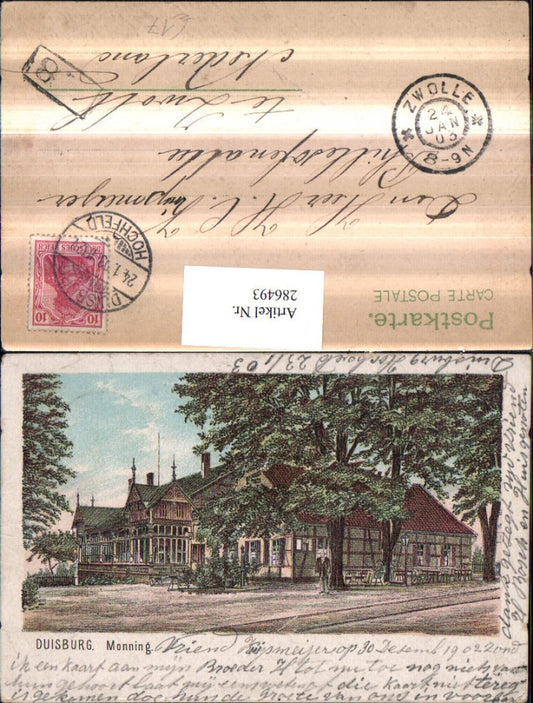 286493,Künstler AK Duisburg Monning Gasthaus
