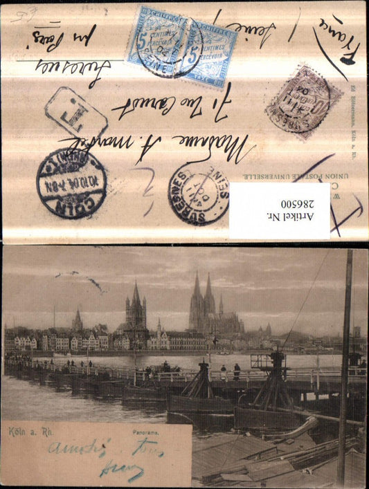 286500,Köln am Rhein Totale Panorama Dom Brücke