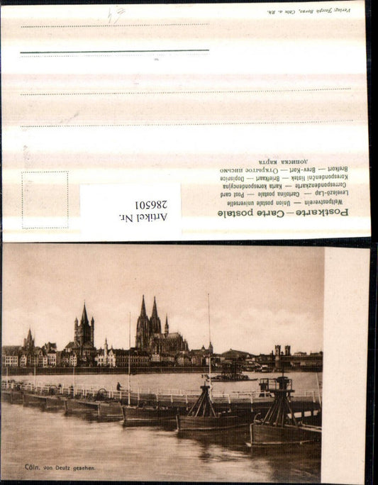 286501,Köln am Rhein Teilansicht Dom von Deutz gesehen