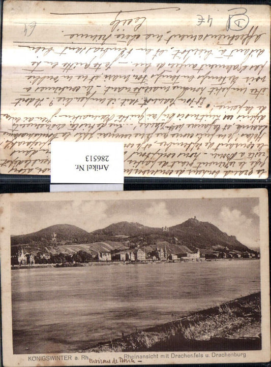 286513,Königswinter am Rhein Totale m. Drachenfels u. Drachenburg