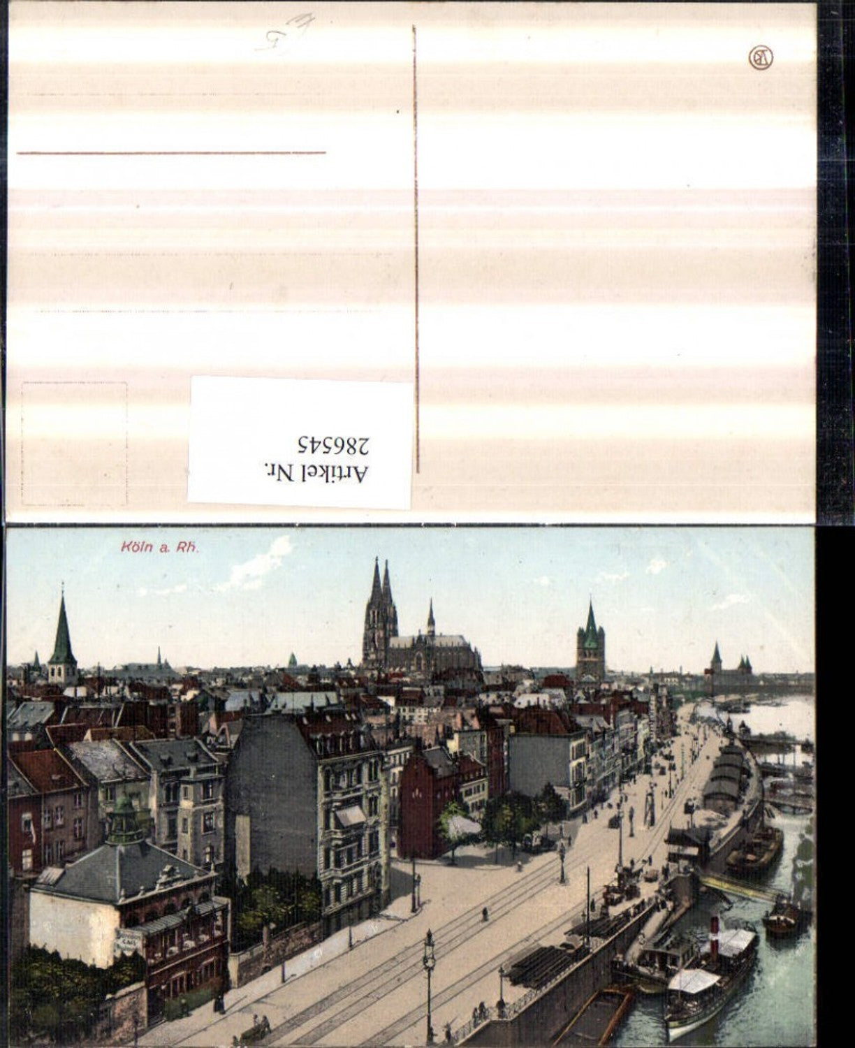 286545,Köln am Rhein Totale Anlegeplatz Dampfer Boote