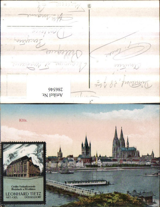 286546,Köln am Rhein Teilansicht Brücke Boot Badeanstalt