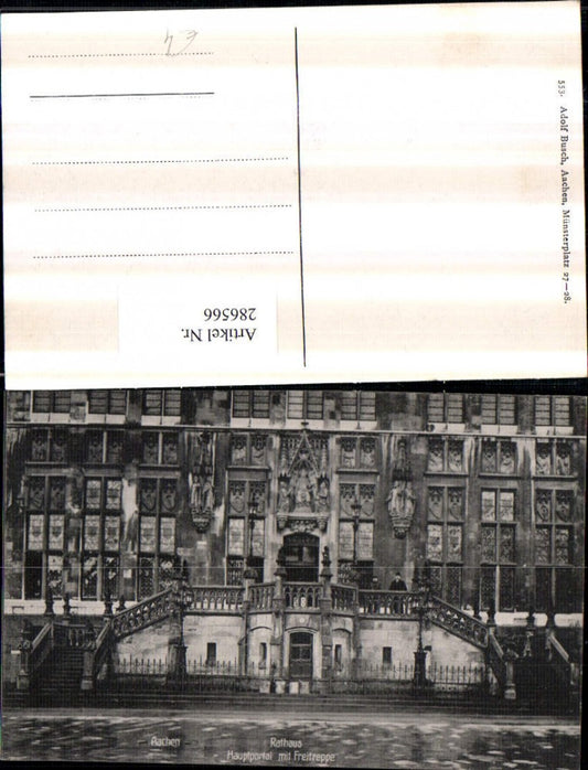 286566,Aachen Rathaus Hauptportal m. Freitreppe