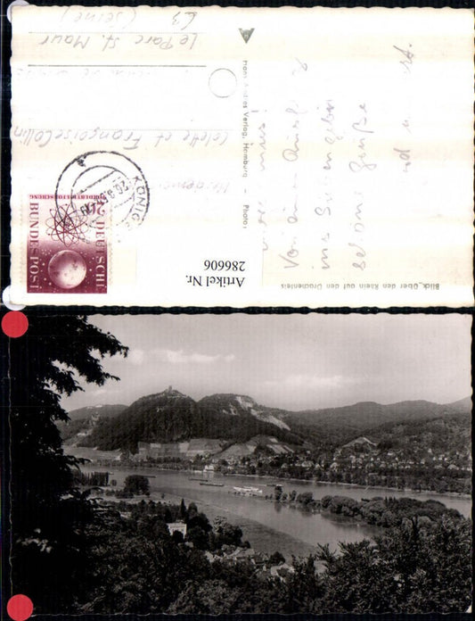 286606,Blick über d. Rhein auf den Drachenfels b. Königswinter