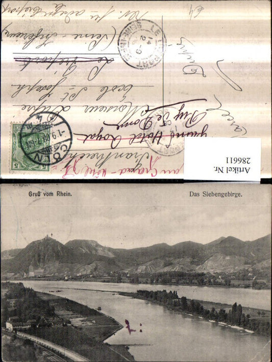 286611,Gruß vom Rhein Siebengebirge Bergkulisse
