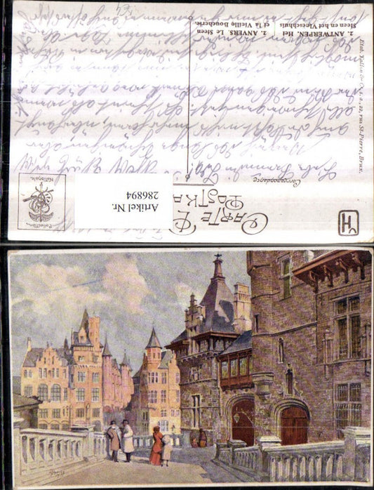 286894,Künstler AK A. Hoecke Antwerpen Anvers Het Steen en het Vleeschhuis Motiv