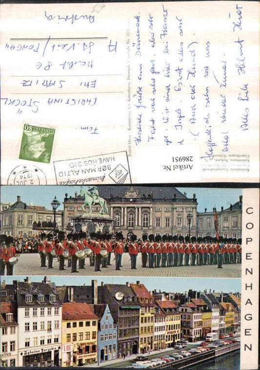 286951,Copenhagen Kopenhagen Royal Guard at Amalienborg Palace Denkmal Kai Mehrbildkarte