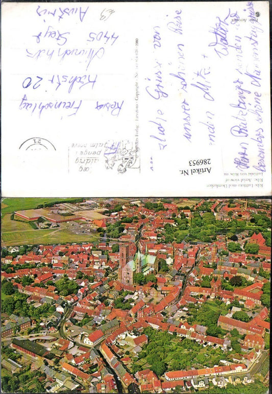 286953,Ribe Totale m. d. Dom Fliegeraufnahme