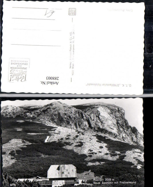288003,Raxalpe Neue Seehütte Berghütte m. Preinerwand b. Prein