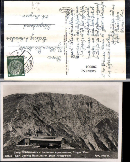 288004,Rax Karl Ludwig Haus Berghütte m. Predigtstuhl b. Prein