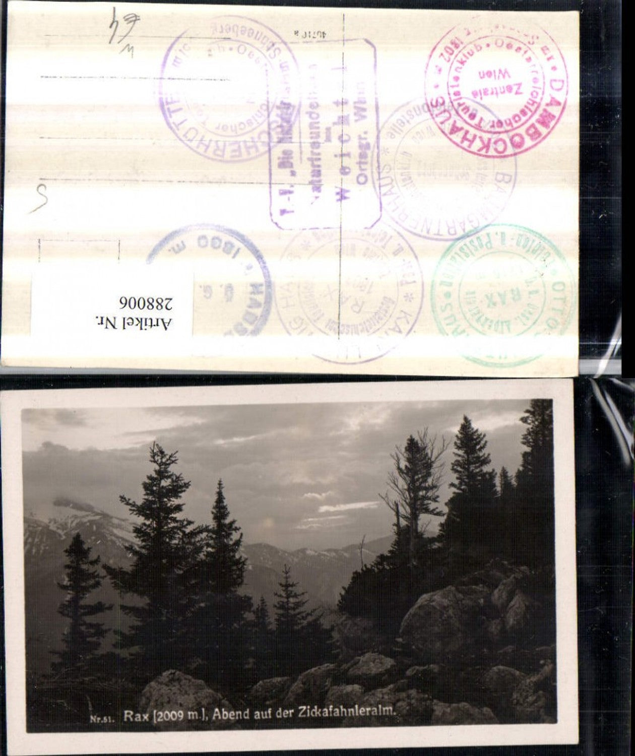 288006,Rax Abend auf der Zickafahnleralm Bergkulisse b. Schwarzau im Gebirge