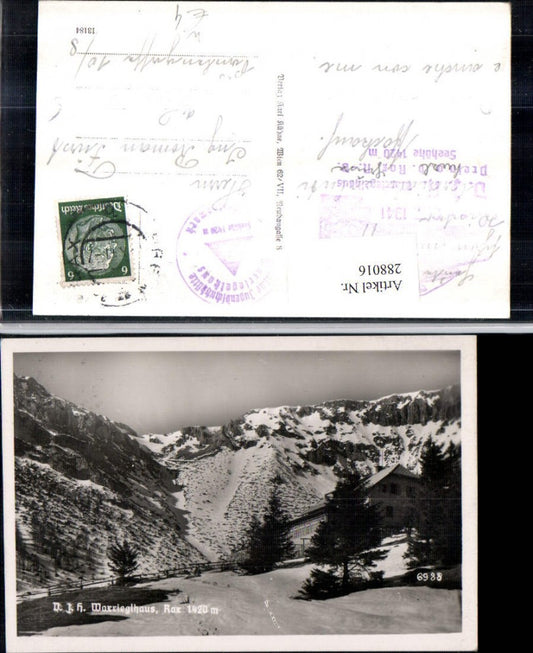 288016,Rax Waxriegelhaus Berghütte Bergkulisse b. Prein Winterbild