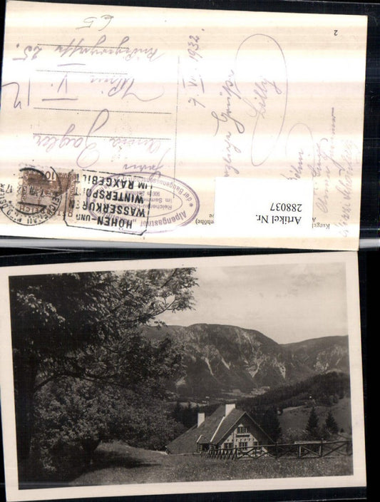 288037,Reichenau Oberland Alpengasthof Raxblick m. Raxalpe