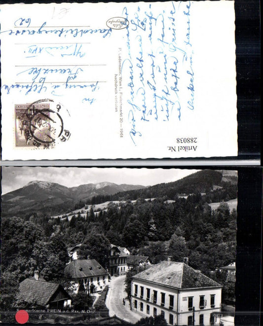 288038,Prein an d. Rax Teilansicht Volksschule Bergkulisse