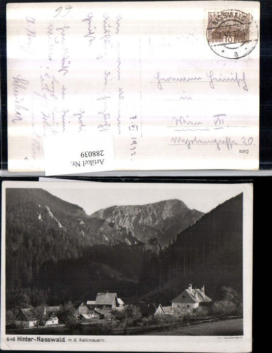 288039,Hinter-Nasswald m. d. Kahlmauern b. Schwarzau im Gebirge