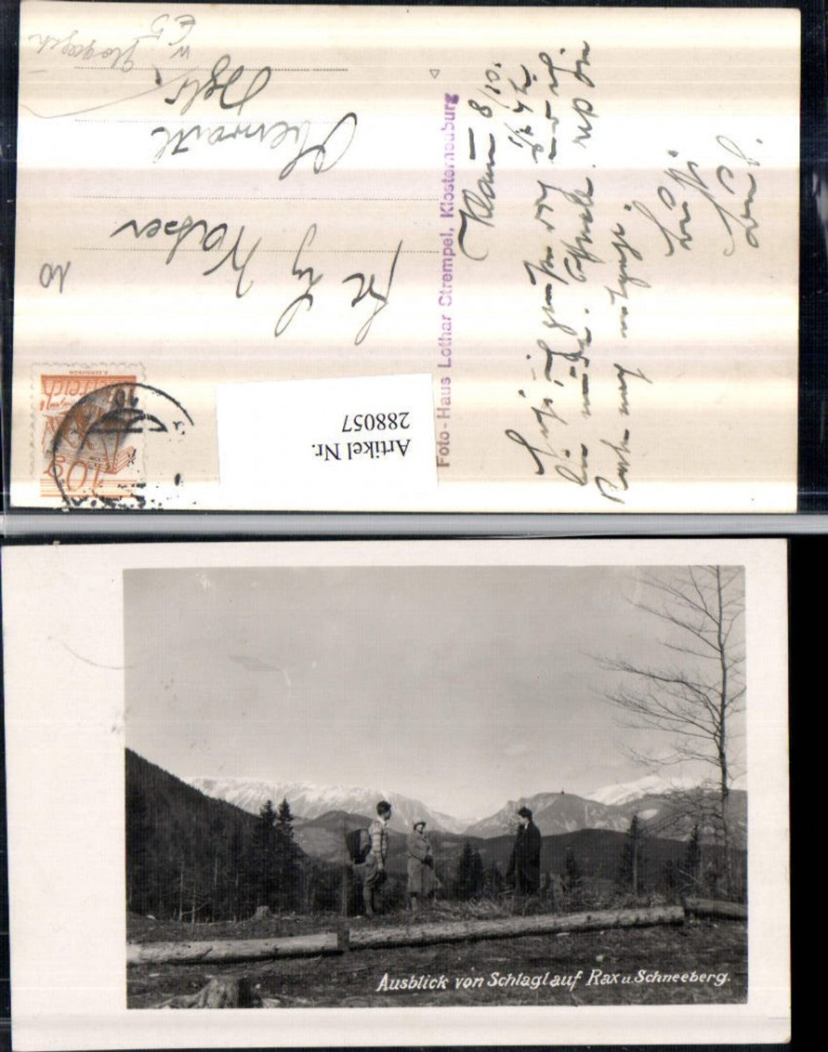 288057,Ausblick von Schlagl auf Rax u. Schneeberg b. Gloggnitz Bergkulisse