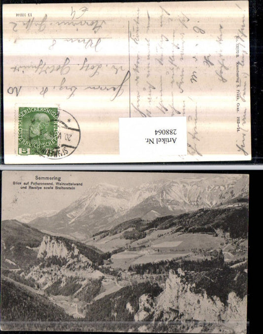 288064,Semmering Blick auf Polleroswand Weinzettelwand u. Raxalpe Bergkulisse