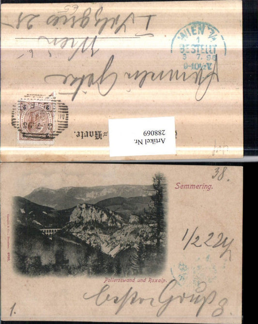 288069,Semmering Polleroswand Viadukt u. Raxalpe Bergkulisse pub Stengel & Co 4880