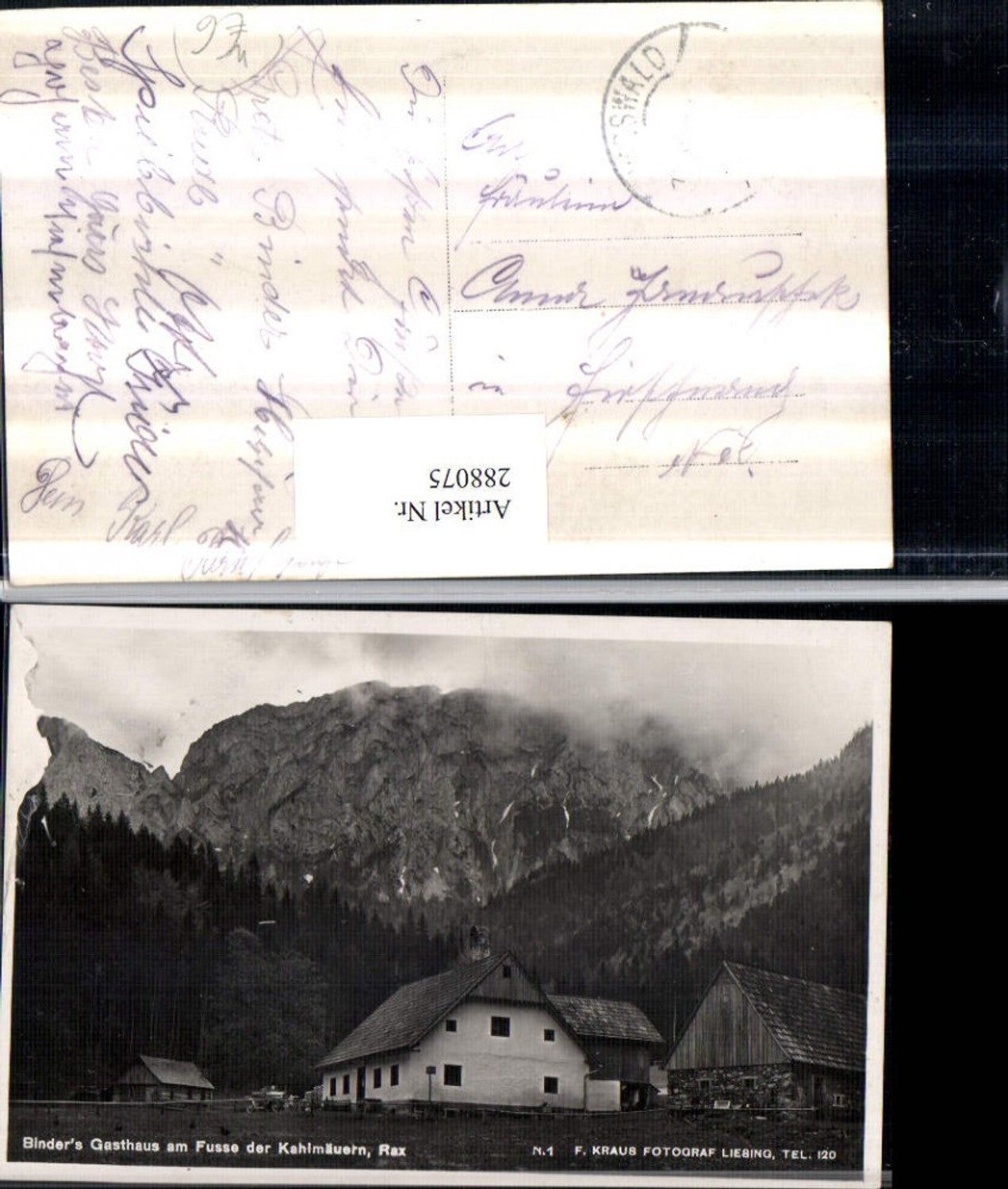 288075,Rax Binders Gasthaus am Fuße der Kahlmäuern b. Nasswald Schwarzau