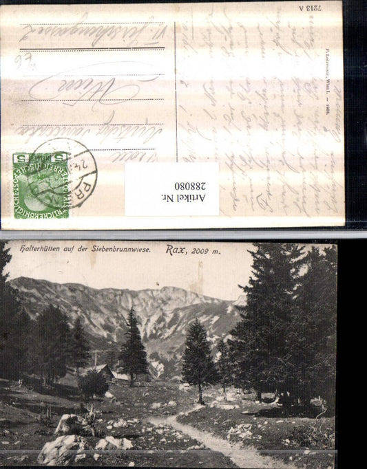 288080,Rax Halterhütten auf d. Siebenbrunnwiese Bergkulisse b. Prein