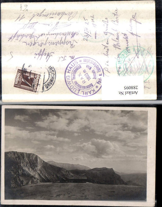 288095,Karl Ludwig-Haus Berghütte auf d. Rax Bergkulisse b. Prein